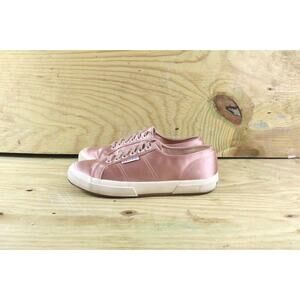 Superga Sneakers Womens Sz 9.5 Satin Rose Gold Pink Low Top Athletics Shoe